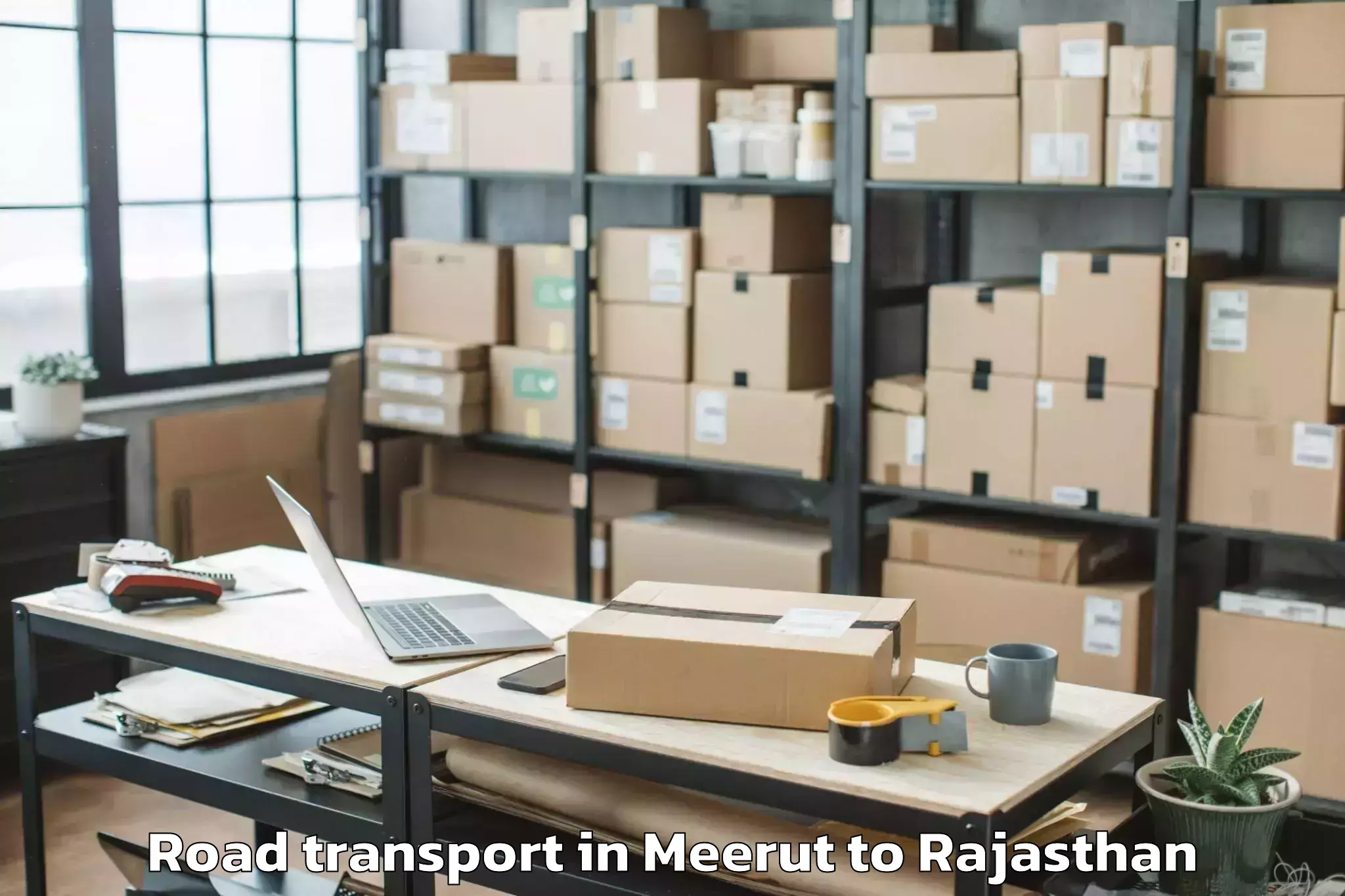 Book Meerut to Sheoganj Road Transport Online